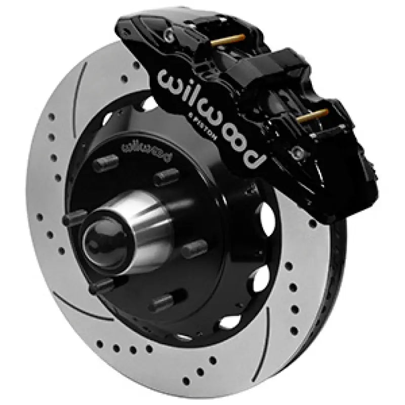 Wilwood 140-16459-D Wilwood 63-87 C10 CPP Spindle AERO6 Front BBK 14in Drilled/Slotted 6x5.5 BC - Black