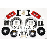 Wilwood 140-10948-DR Wilwood AERO4 Rear P-Brake Kit 14.00in Drill Red Big Ford New Style 2.50in Offset