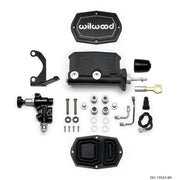 Wilwood 261-15523-BK Wilwood Compact Tandem M/C - 15/16in Bore w/Bracket and Valve fits Mustang (Pushrod) - Black