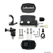 Wilwood Compact Tandem M/C - 15/16in Bore w/Bracket and Valve fits Mustang (Pushrod) - Black - Truck & Automotive