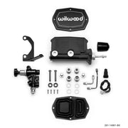 Wilwood 261-14961-BK Wilwood Compact Tandem M/C - 7/8in Bore - w/Bracket and Valve (Pushrod) - Black