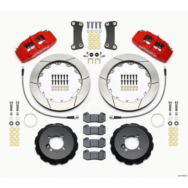 Wilwood 140-13062-R Wilwood Dynapro 6 Front Hat Kit 12.88in Red 2002-Up Mini Cooper w/ Lines