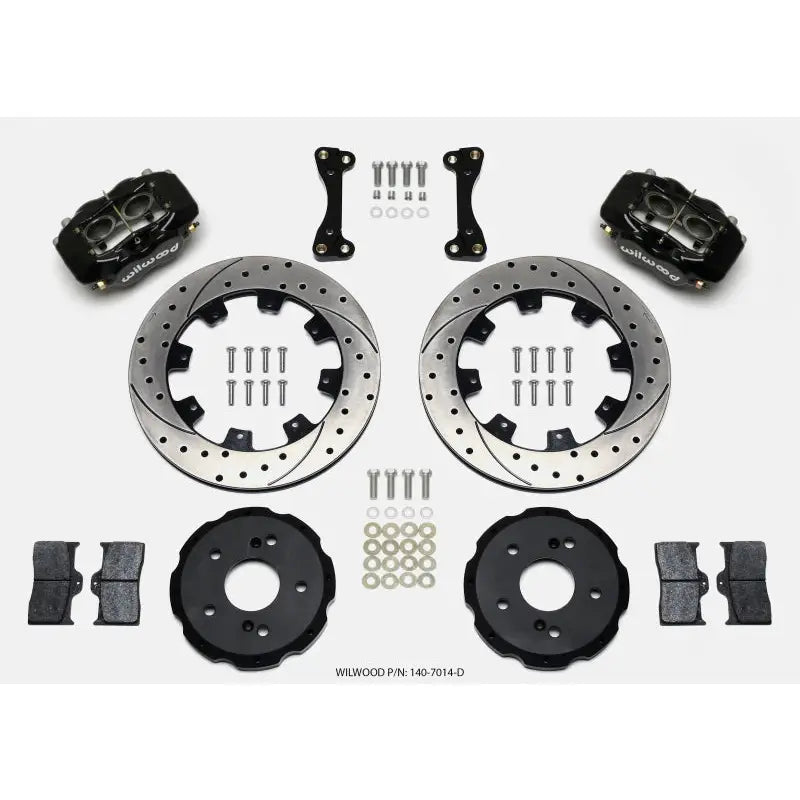 Wilwood 140-7014-D Wilwood Forged Dynalite Front Hat Kit 12.19in Drilled 02-06 Acura RSX-5 Lug