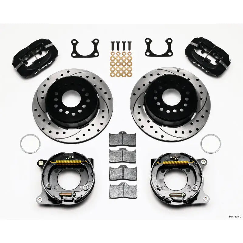 Wilwood 140-7139-D Wilwood Forged Dynalite P/S Park Brake Kit Drilled Big Ford 2.36in Offset