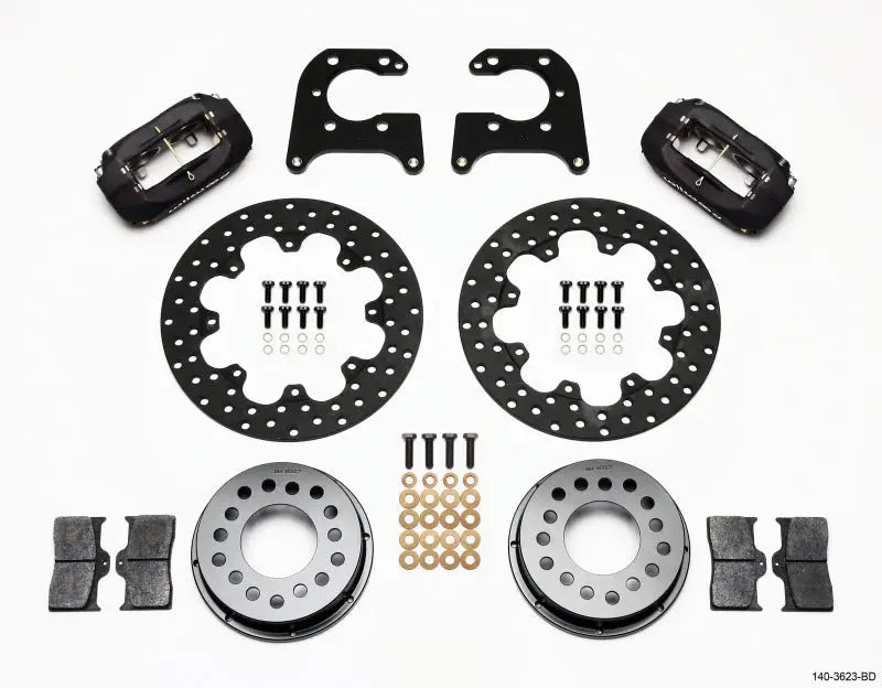 Wilwood Forged Dynalite Rear Drag Kit Drilled Rotor Big Ford 2.50in Offset - Truck & Automotive