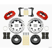 Wilwood 140-12576-DR Wilwood Narrow Superlite 4R Front Kit 12.19in Drilled Red 87-89 Jeep YJ