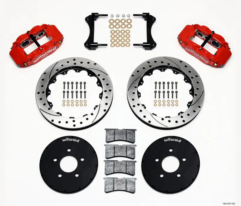 Wilwood Narrow Superlite 6R Front Hat Kit 12.88in Drill Red 1994-2004 Mustang - Truck & Automotive