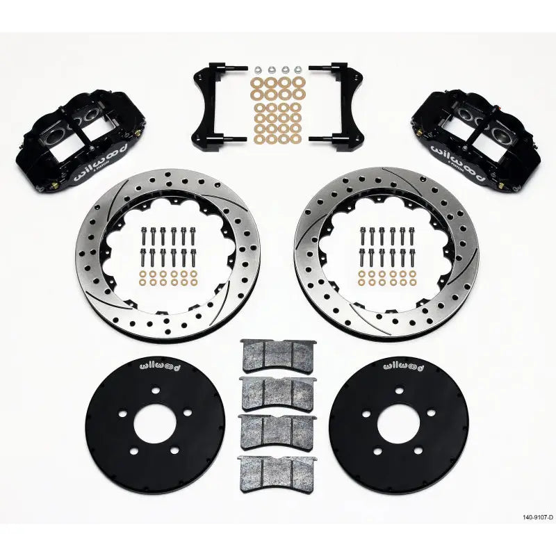 Wilwood 140-9107-D Wilwood Narrow Superlite 6R Front Hat Kit 12.88in Drilled 1994-2004 Mustang