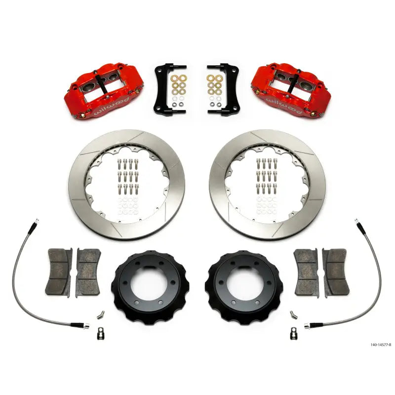 Wilwood 140-14577-R Wilwood Narrow Superlite Red 6R Front Kit 12.88in Slotted Rotor w/ Lines 05-15 Toyota Tacoma