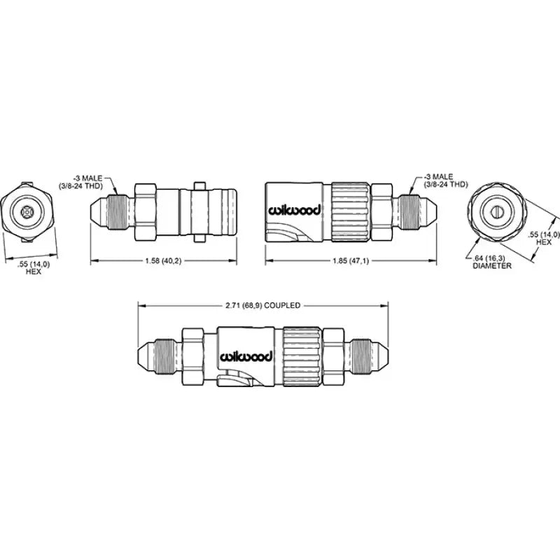 Wilwood 260-16771 Wilwood Quick Disconnect Kit -3 AN