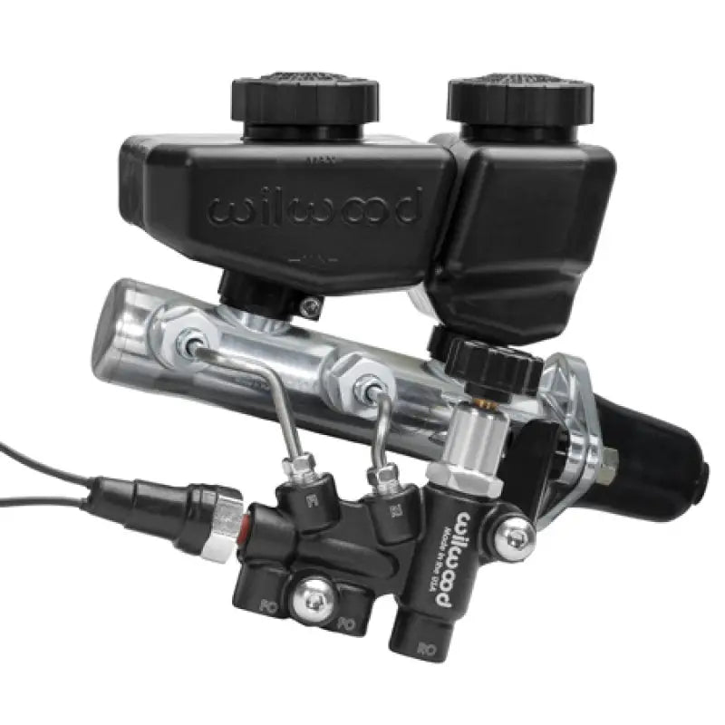 Wilwood Remote Tandem M/C Kit w/Brkt and Valve - 1in Bore Black - Truck & Automotive