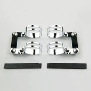Chrome and black metal cup holders in Windscreen Mount Kit Chrome Hon for easy car setup