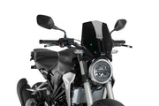 Black Honda CB125R with gen sport black windscreen naked for a sleek look