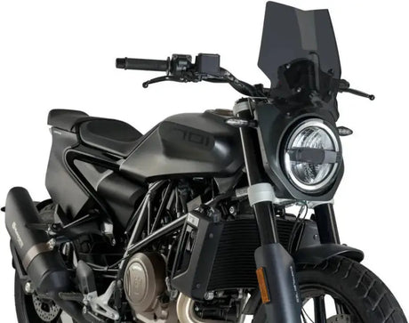 Gray Husqvarna motorcycle with dark smoke windscreen for Windscreen Naked New Gen Sport Dark Smoke Hus