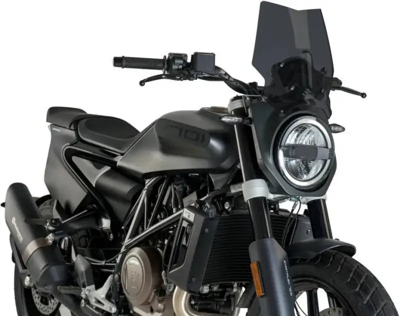 Gray Husqvarna motorcycle with dark smoke windscreen for Windscreen Naked New Gen Sport Dark Smoke Hus