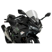 Black Kawasaki Ninja motorcycle with OEM windscreen from Windscreen Z Racing Clear Kaw
