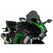 Black and green Kawasaki Ninja OEM windscreen with dark tint for RV parts & accessories