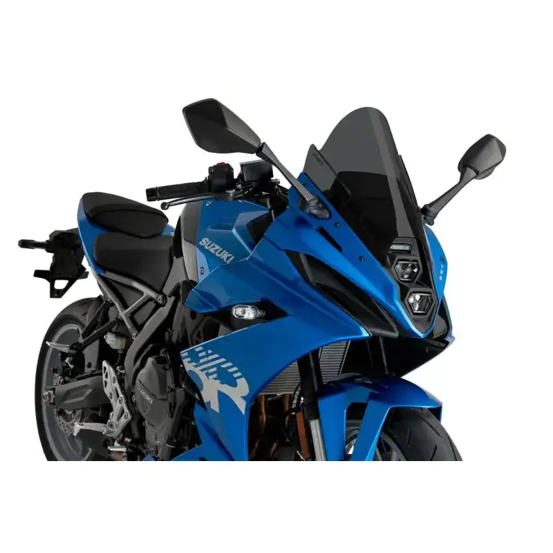 Blue Suzuki motorcycle with Windscreen Z Racing Dark Smoke Suzuki, perfect oem windscreen for powersports and RV parts & accessories