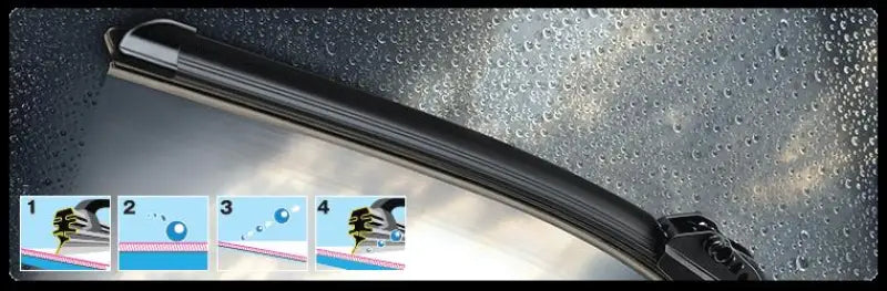 Windshield Wiper Blade Standard; Single Hybrid Blade; 20 Inch Length; Black Composite Frame; Super Silicone Without