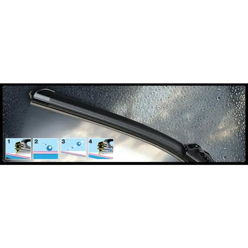 Windshield Wiper Blade Standard; Single Hybrid Blade; 24 Inch Length; Black Composite Frame; Super Silicone Without