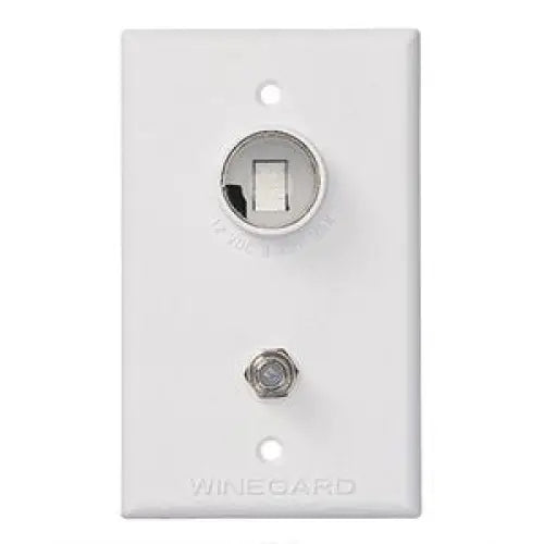 Winegard TG-7341 Mounts flush in standard electrical box - White Outlet 12V 75 Ohm