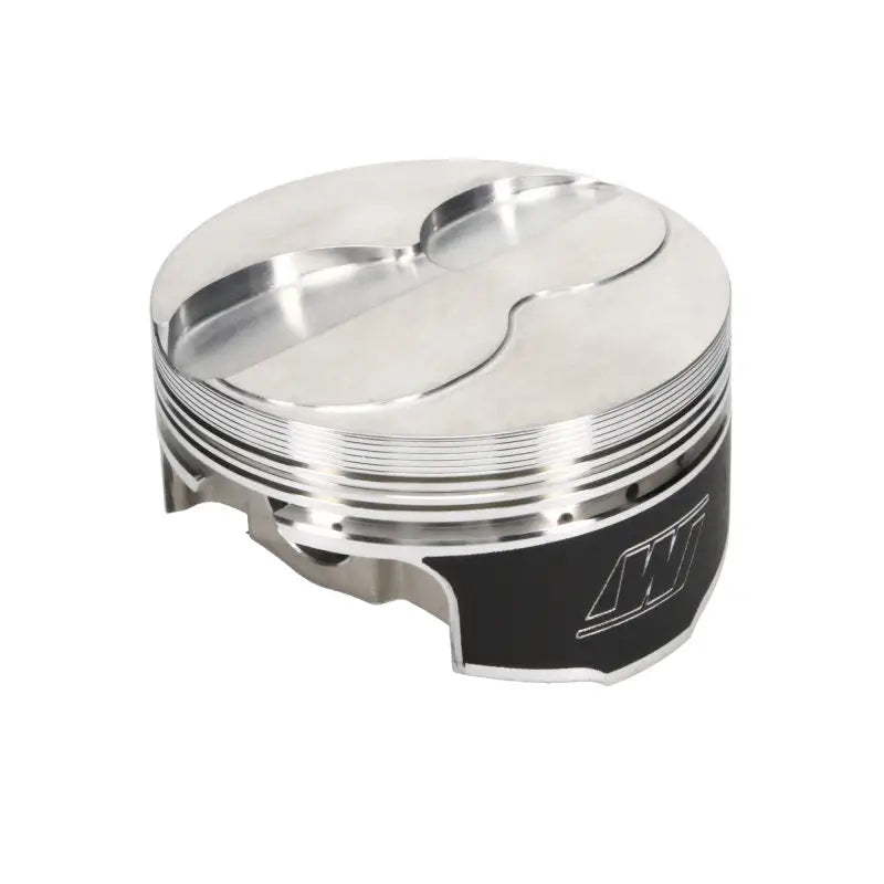 Shiny silver engine piston from Wiseco Chevy LS Series bore piston kit