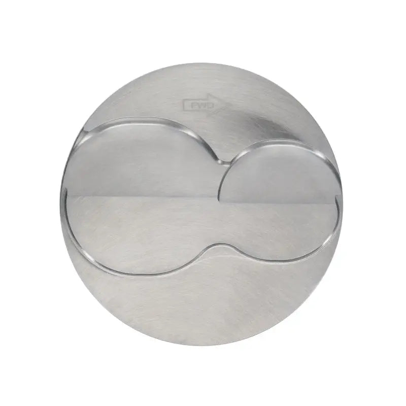 Shiny silver piston head from Wiseco Chevy LS Series bore piston kit