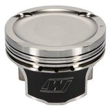 Silver and black engine piston for Wiseco Honda R18A 81mm bore kit