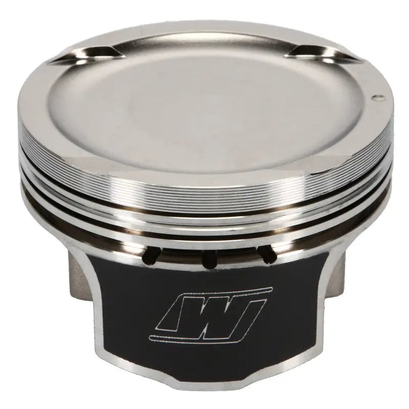 Silver and black engine piston for Wiseco Honda R18A 81mm bore kit