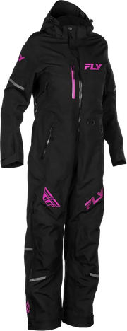 Black snowsuit with pink accents from Women’s Cobalt Shell Monosuit, perfect for powersports fun