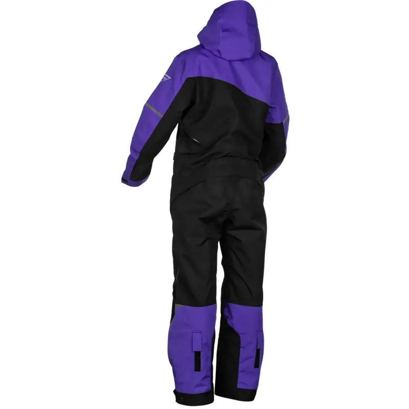 Purple and black snowsuit for women, perfect for powersports and outdoor fun