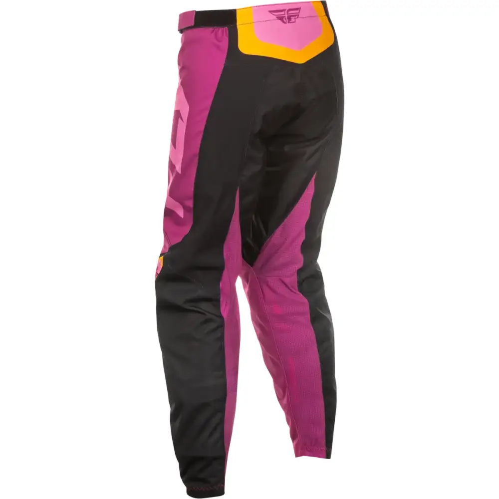 Women's F 16 Pants Ca/Ny Black/Mauve/Yellow Sz 0/02 - FLY RACING