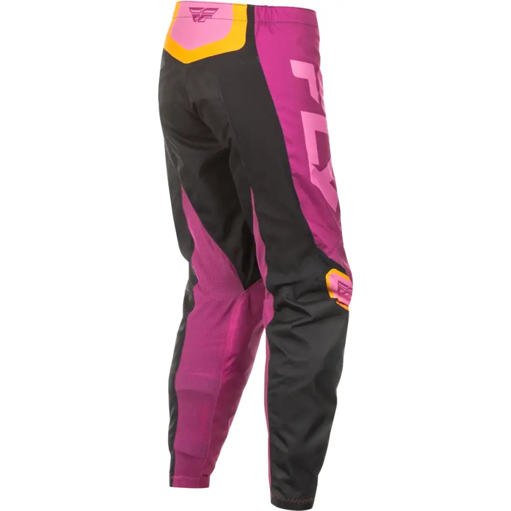 Women's F 16 Pants Ca/Ny Black/Mauve/Yellow Sz 03/04 - FLY RACING