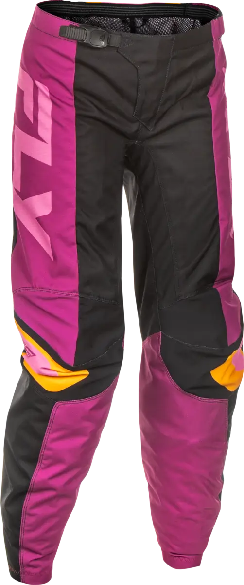 Women's F 16 Pants Ca/Ny Black/Mauve/Yellow Sz 05/06 - FLY RACING