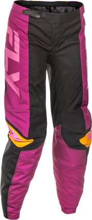 Women's F 16 Pants Ca/Ny Black/Mauve/Yellow Sz 09/10 - FLY RACING