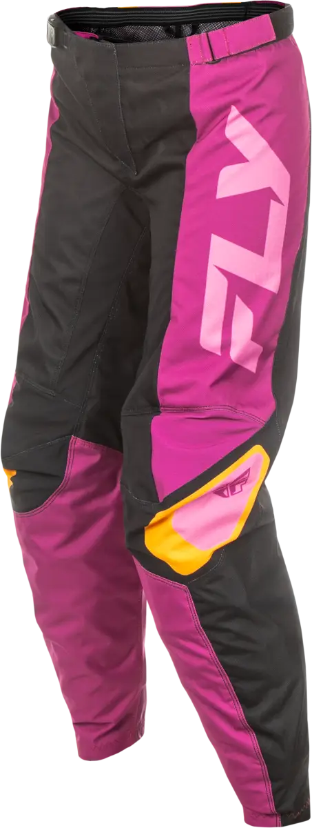 Women's F 16 Pants Ca/Ny Black/Mauve/Yellow Sz 09/10 - FLY RACING