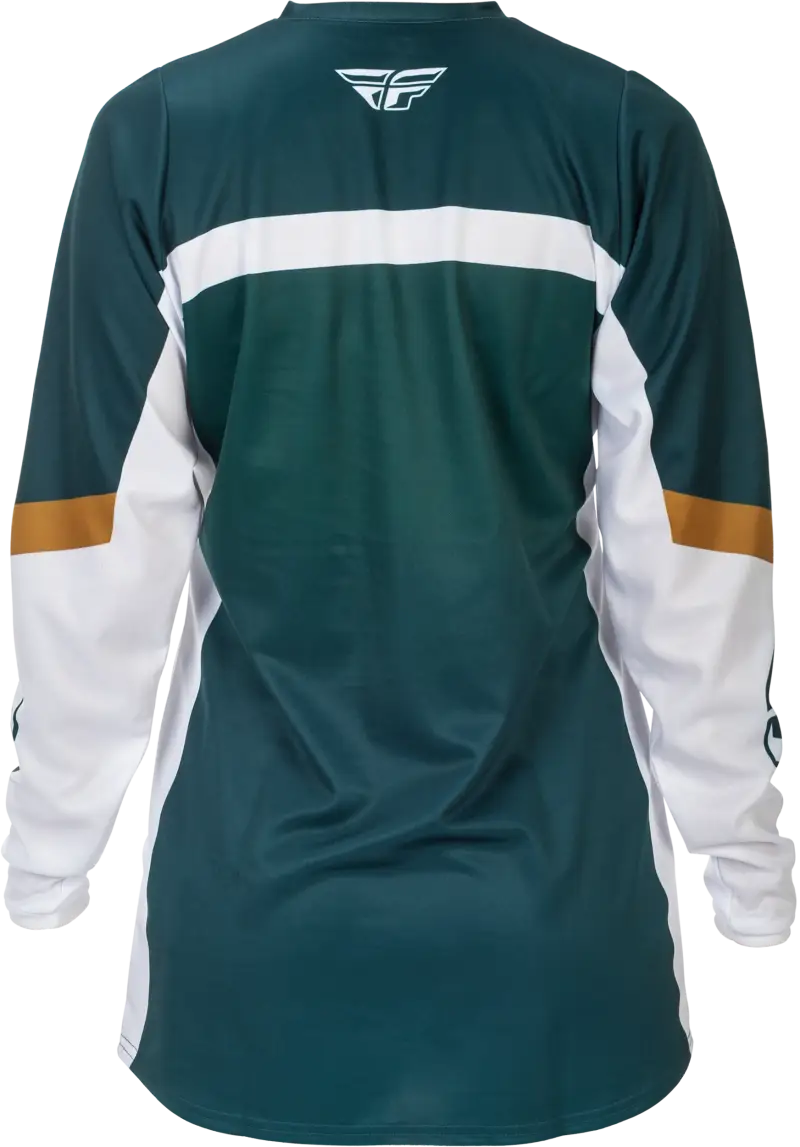 Women's F 16 Jersey Teal/White/Gold Sm - FLY RACING