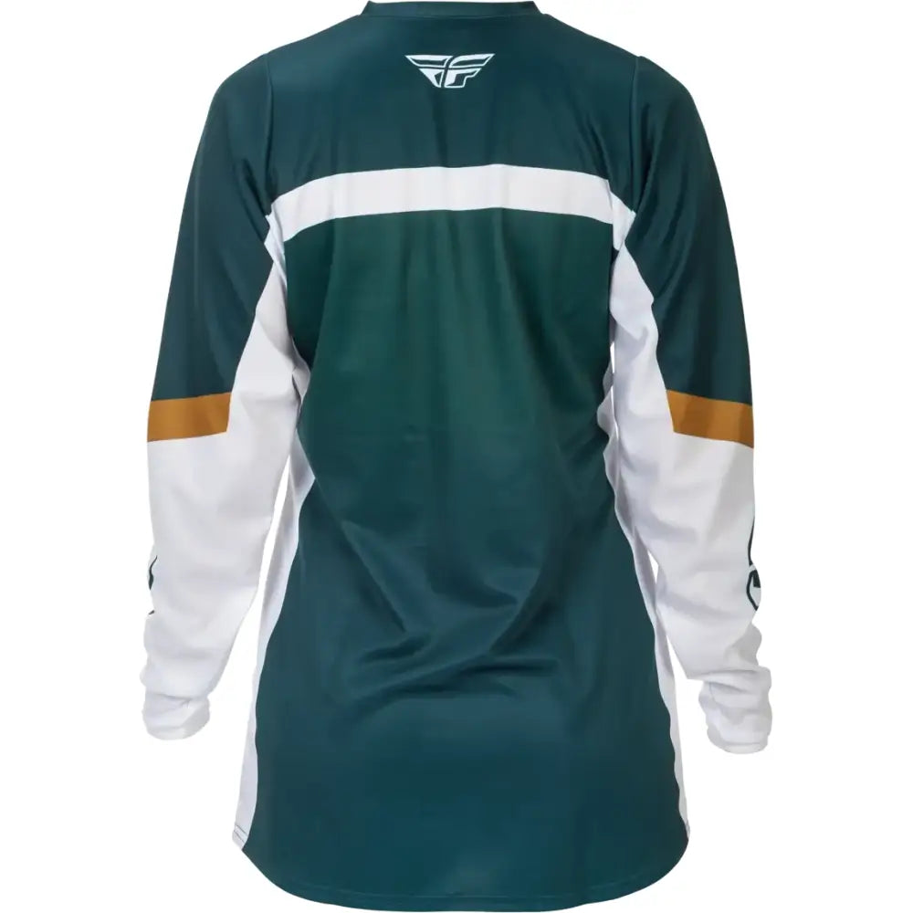 Women's F 16 Jersey Teal/White/Gold Xl - FLY RACING