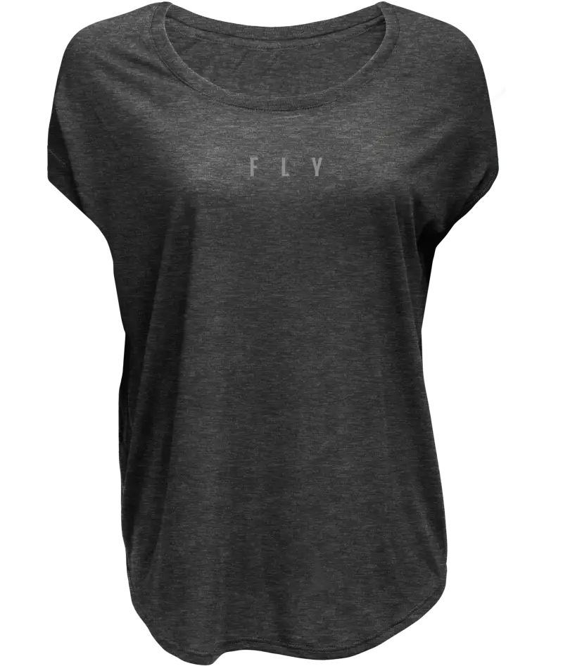 Women’s Fly Breezy Tee Dark Grey Heather Sm - Powersports