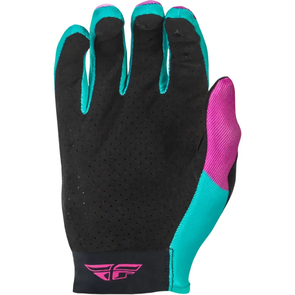 Women's Lite Gloves Pink/Turquoise Md - FLY RACING