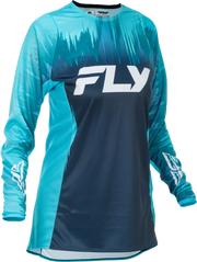 Women's Lite Jersey Aqua/Navy/White Lg - FLY RACING