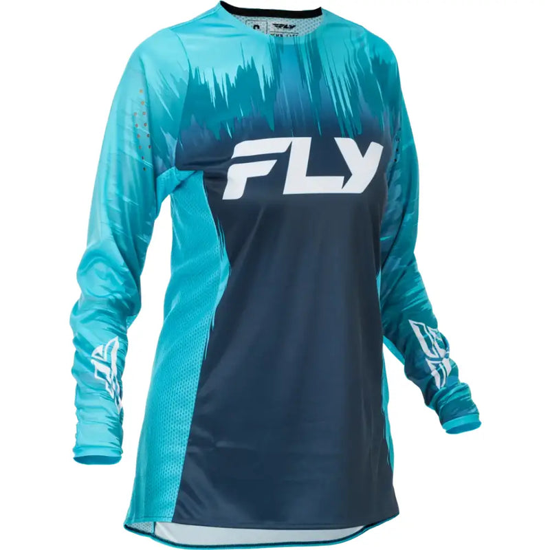 Women's Lite Jersey Aqua/Navy/White Lg - FLY RACING