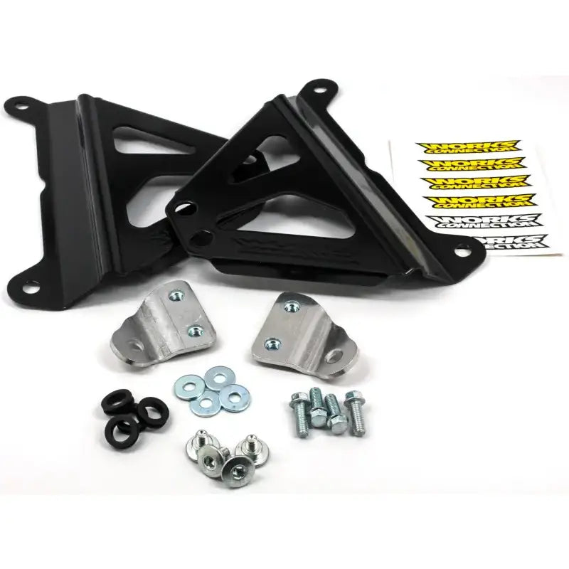 WORKS Radiator Braces Black for Powersports