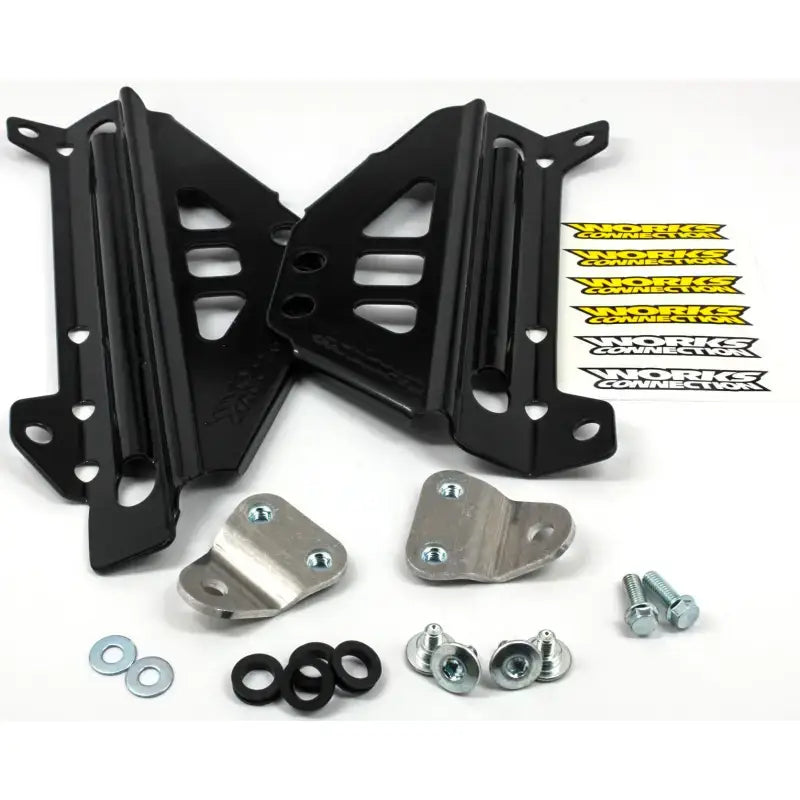 WORKS Radiator Braces Black for Powersports