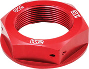 WORKS Steering Stem Nut (Red) for Powersports