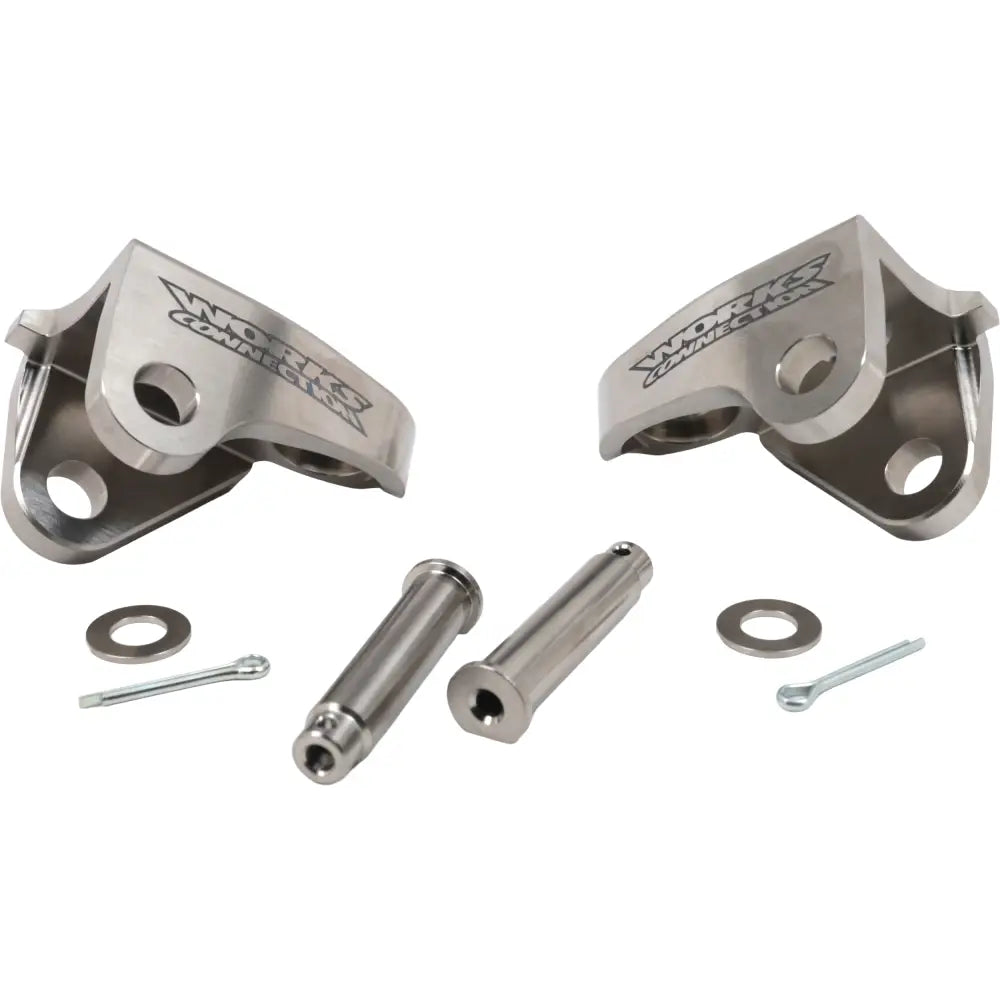 Works Offset Footpeg Mounts Foot Controls 20-520 - Titanium Peg Mount CRF250 450