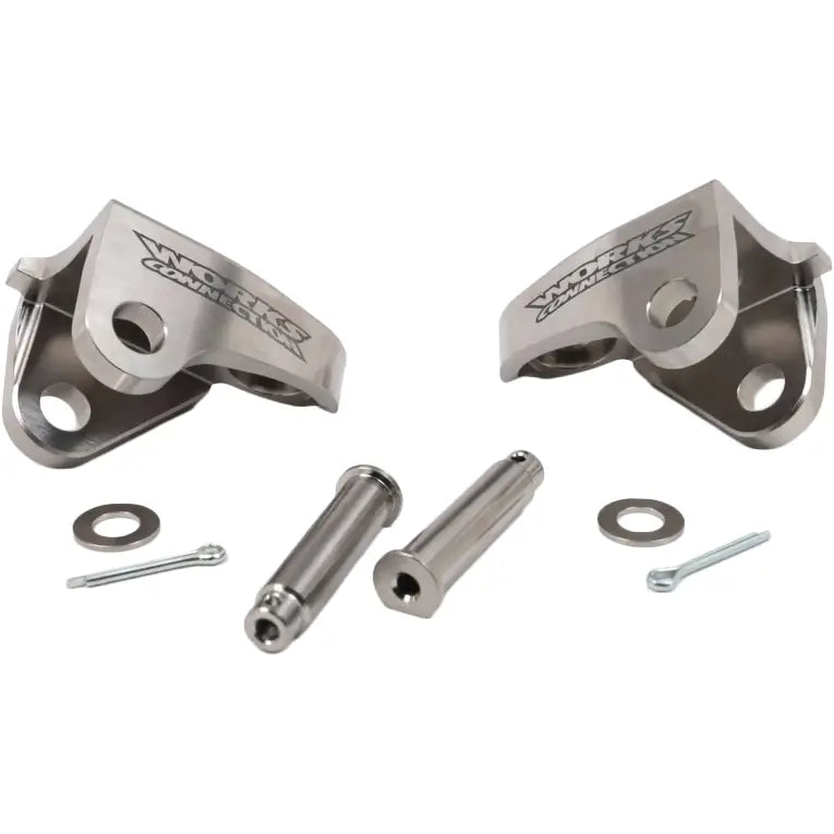 Works Offset Footpeg Mounts Foot Controls 20-520 - Titanium Peg Mount CRF250 450