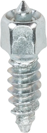 Silver metal attack twist screw with pointed tip from WST-0620-100 pack