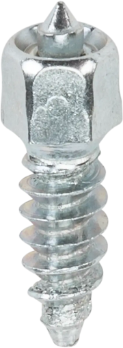 Silver-colored attack twist screws with pointed tip and coarse threads for secure fastening