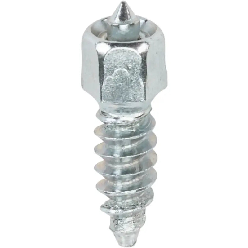 Silver-colored attack twist screws with pointed tip and coarse threads for secure fastening